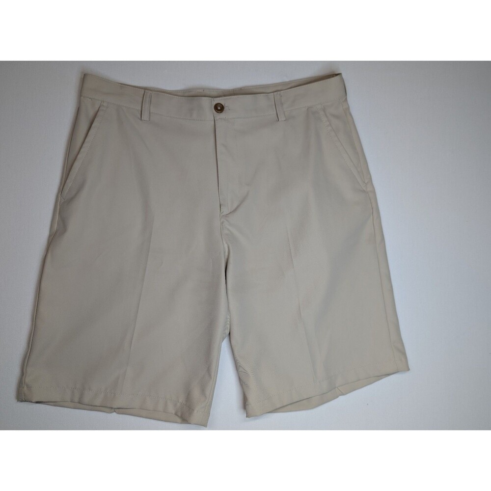 IZOD Men’s Micro Poly Golf Shorts Classic Fit Tan  Size 36